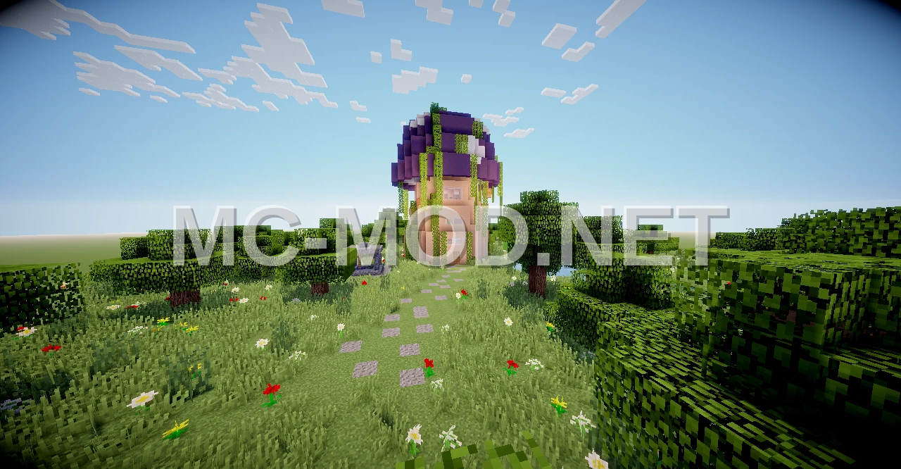 Mushroom House: Survival Home With Pond And Garden