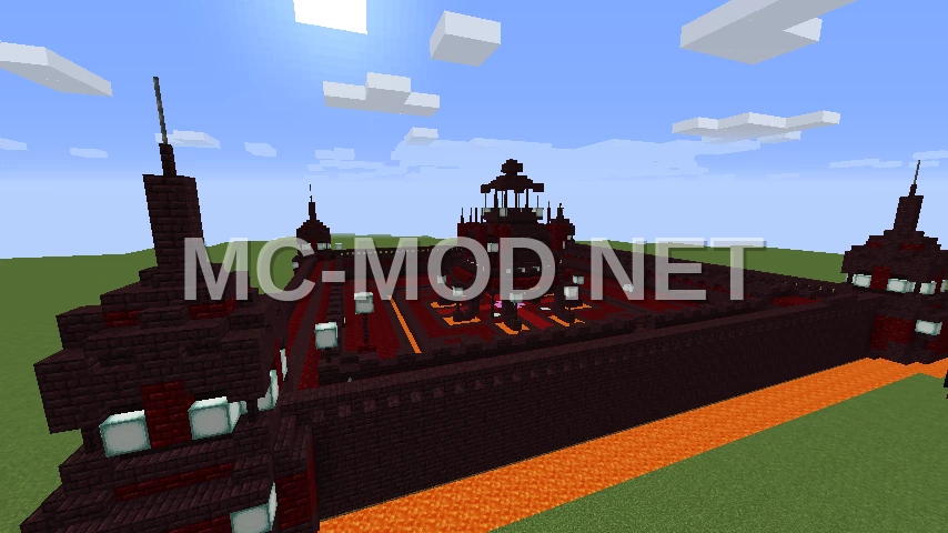Nether Spawn Hub With Dirt & Red Nether Bricks