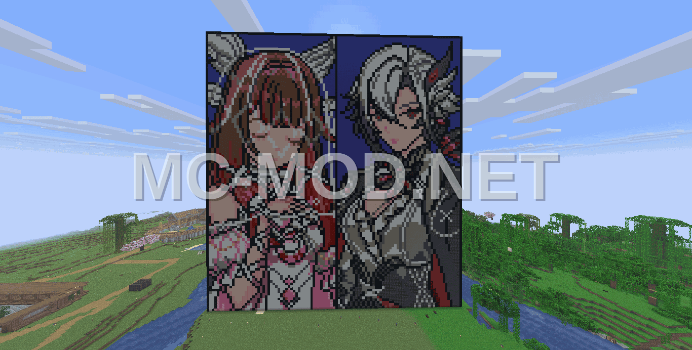Pixel Art Harlequin and Columbine