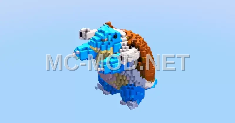 Blastoise Pokemon Statue – Light Blue Concrete