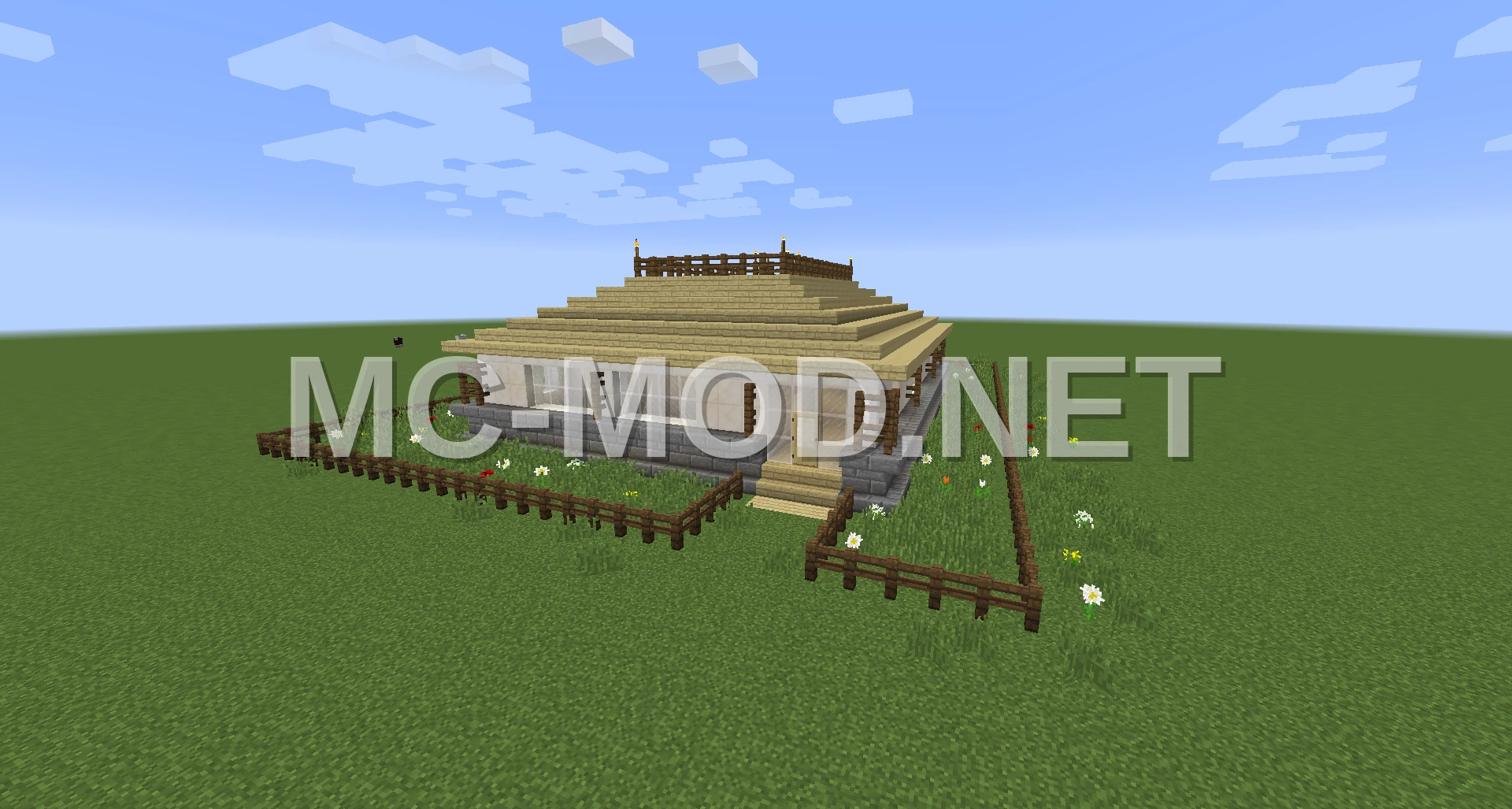 Quartz House with Stone Brick Accents