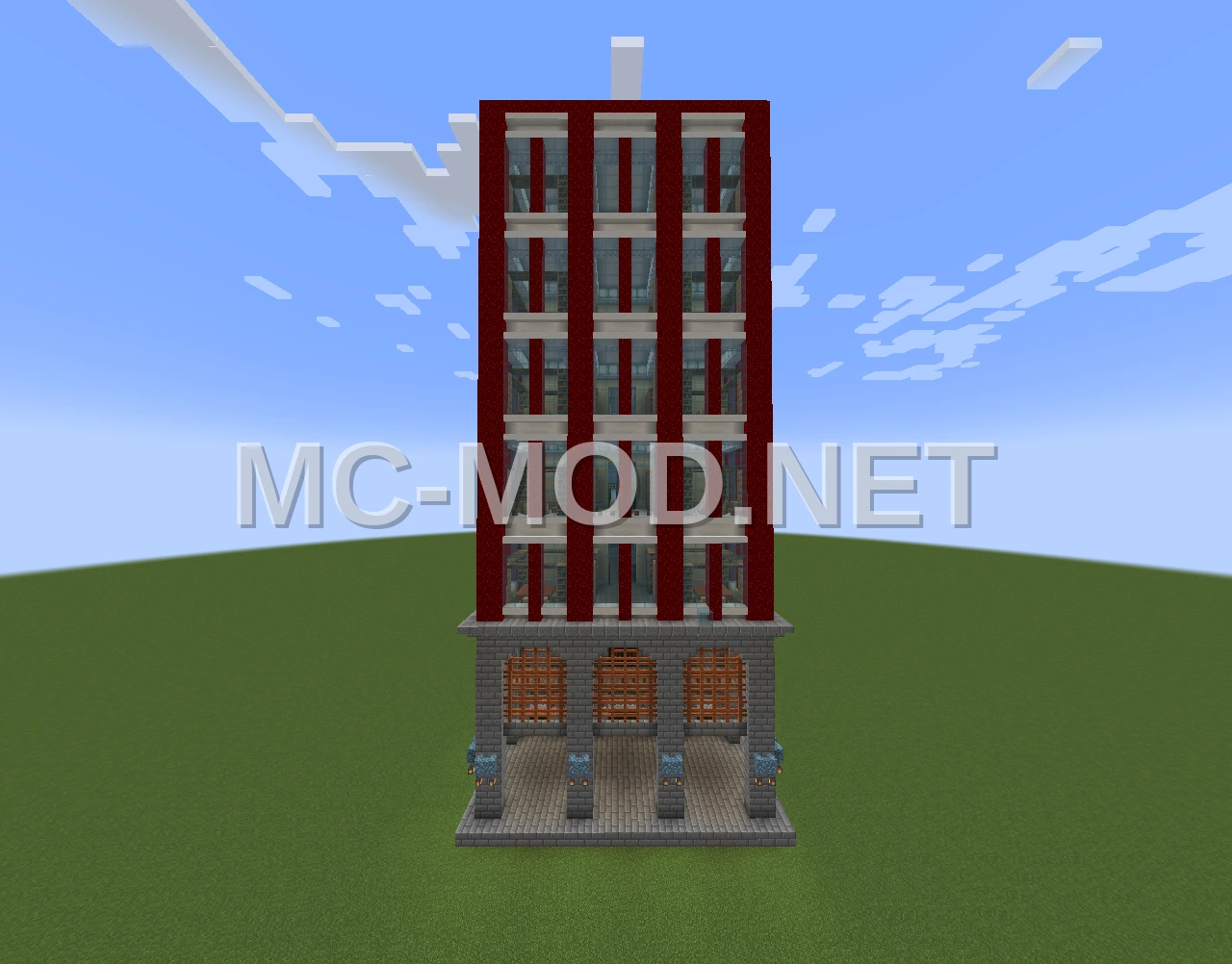 Red Bureaucratic Office Building