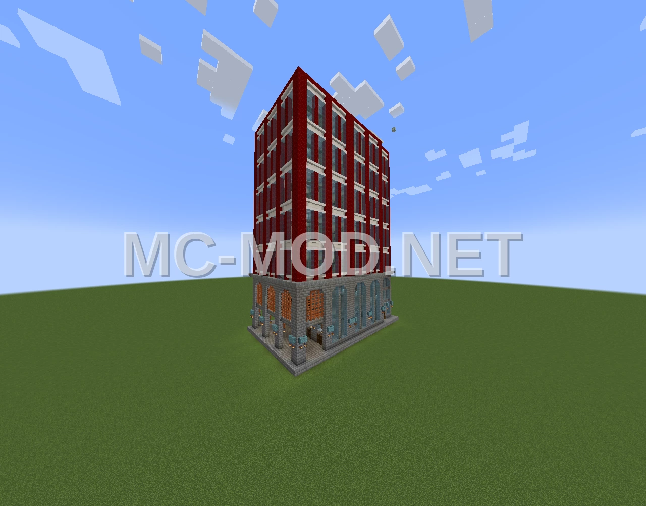 Red Bureaucratic Office Building