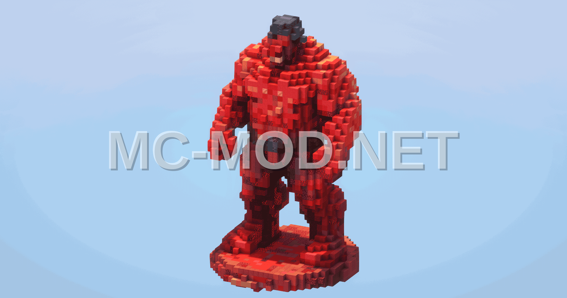 Red Hulk Pixel Art Statue