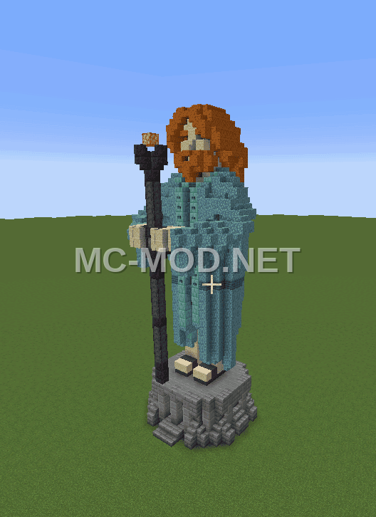 Prismarine Wizard Statue – Redhead
