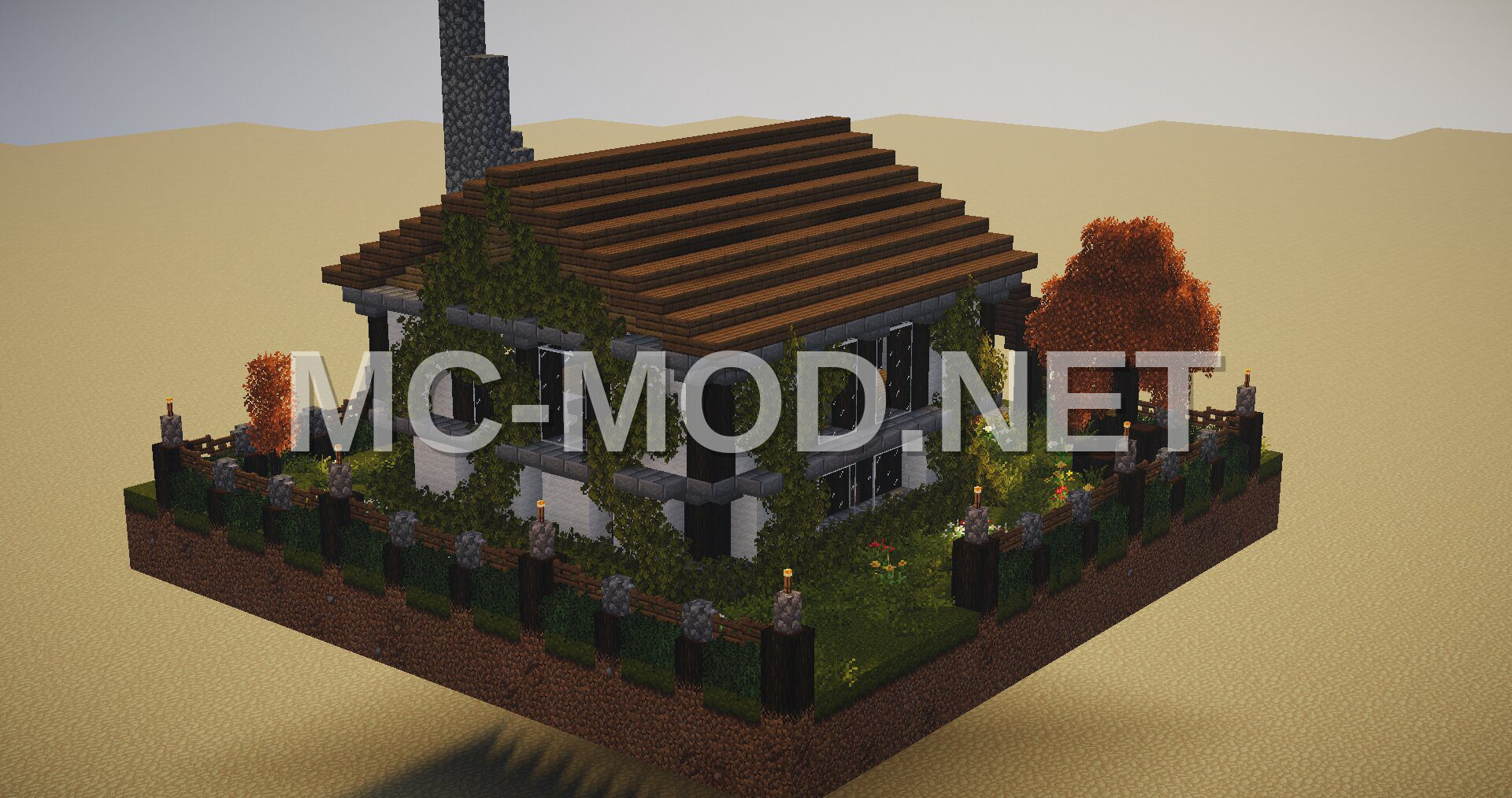 Rustic Wooden House With Garden