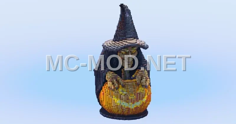 Scary Witch and Pumpkin Halloween Decoration