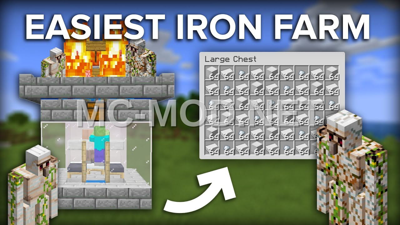 Simple Iron Farm For 220 Per Hour