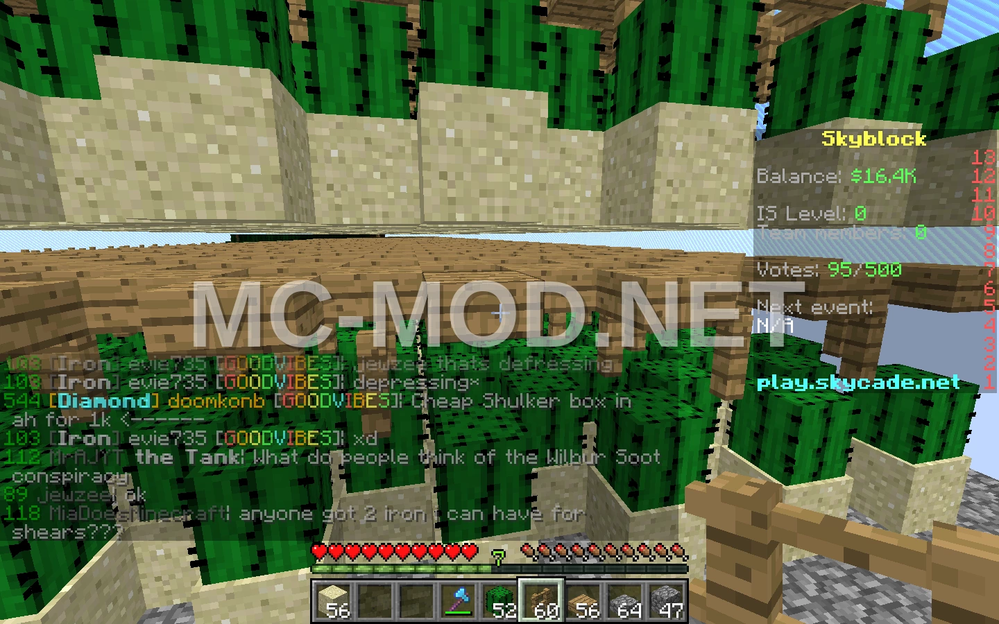 Skyblock Cactus Farm – Oak Fence & Sand