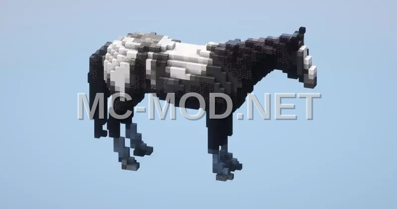 Small Black and White Horse Statue
