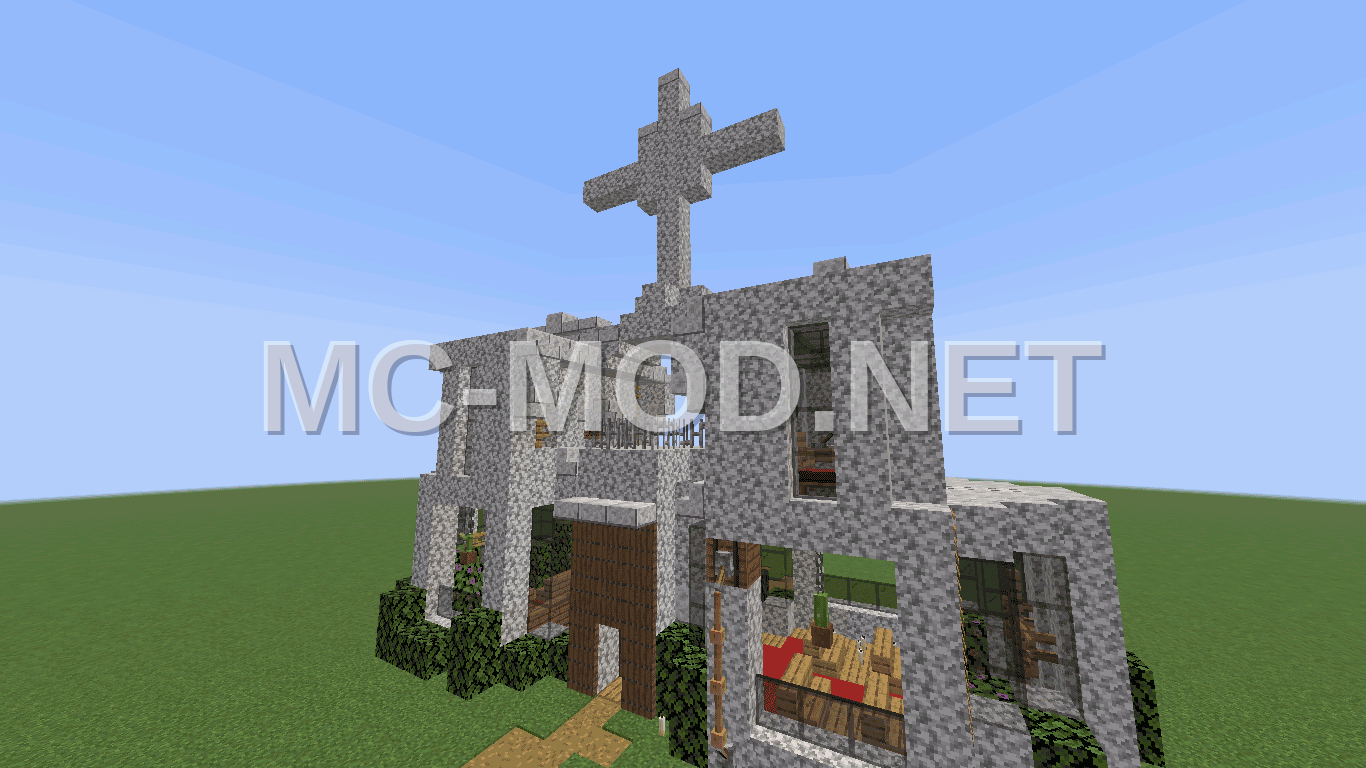 Small Double Modern Church With Interior