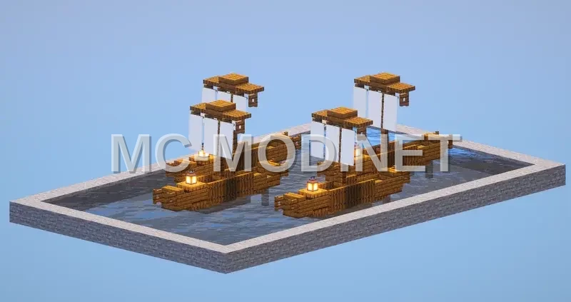 Small Spruce Boats Decoration