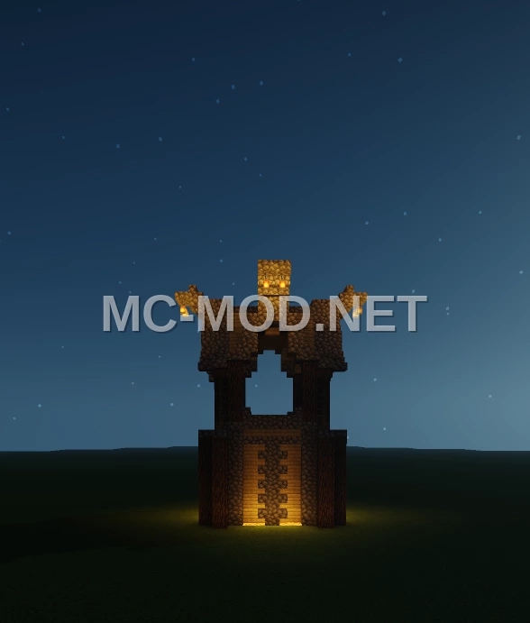 Small Birch Oak Cobble Watch Tower