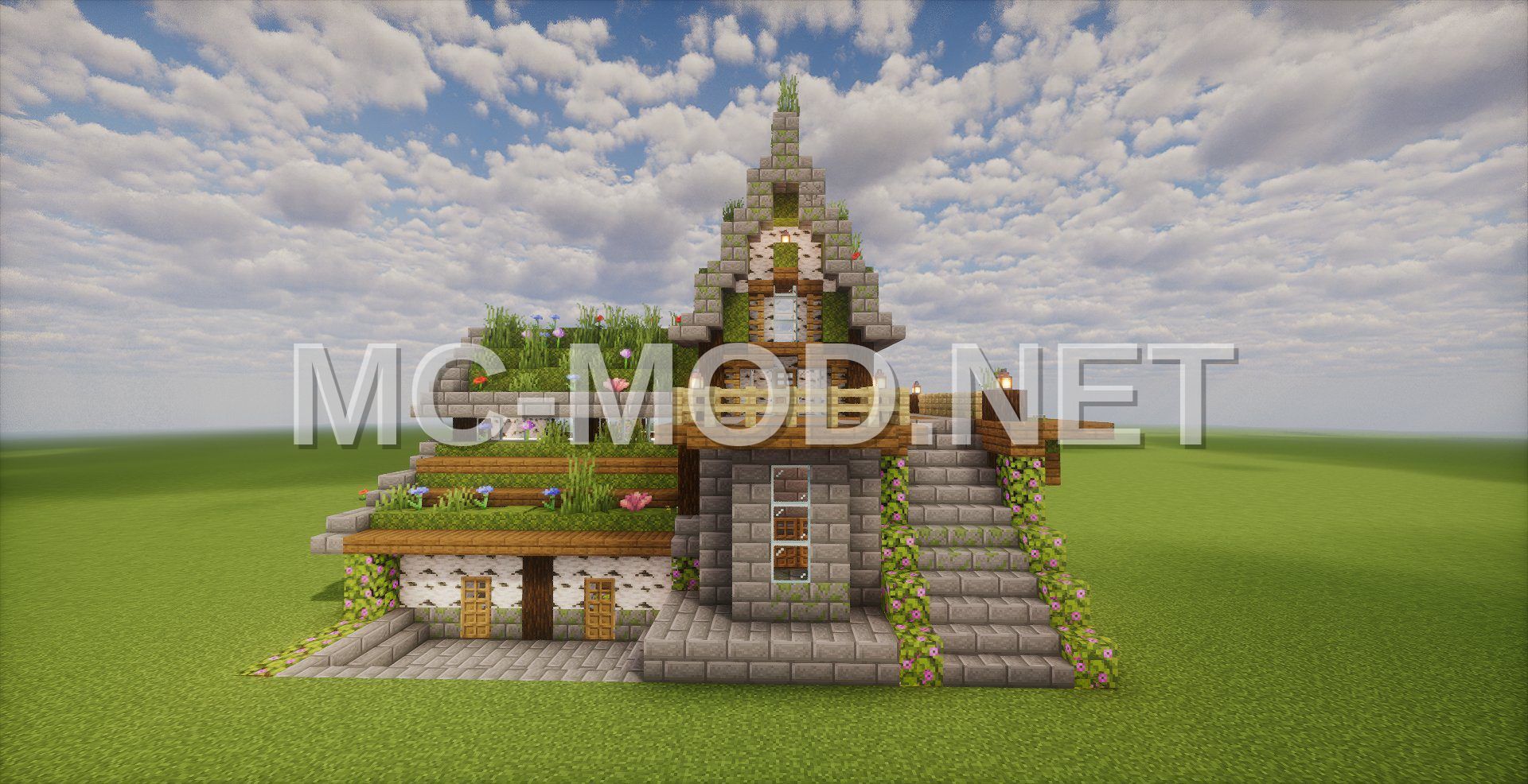 Compact Mossy Medieval House Starter