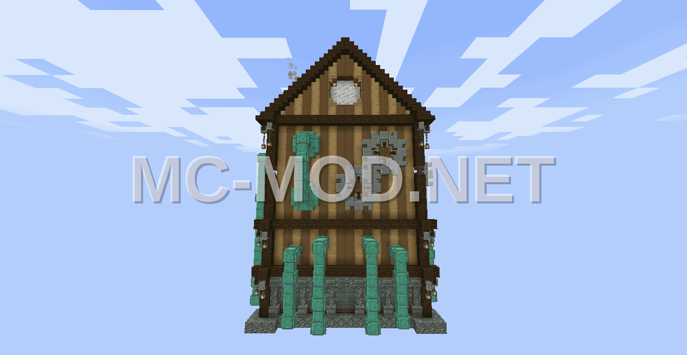 Steampunk Cobblestone House Block Farm