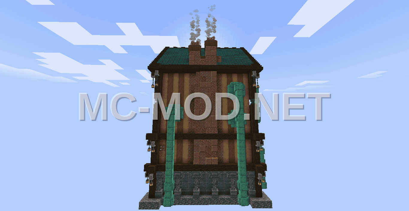 Steampunk Cobblestone House Block Farm