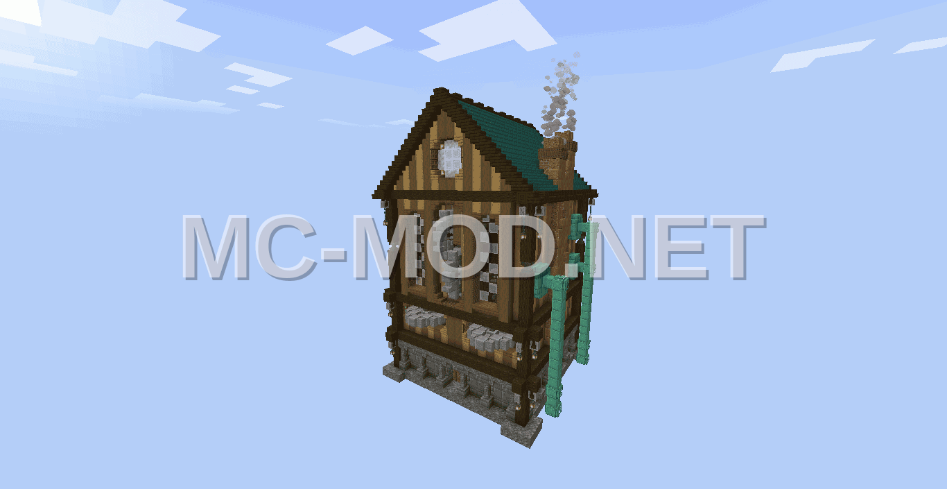 Steampunk Cobblestone House Block Farm