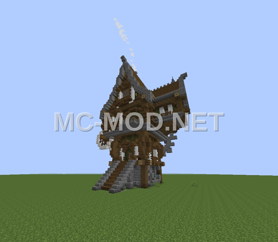 Steampunk House With Giant Gear