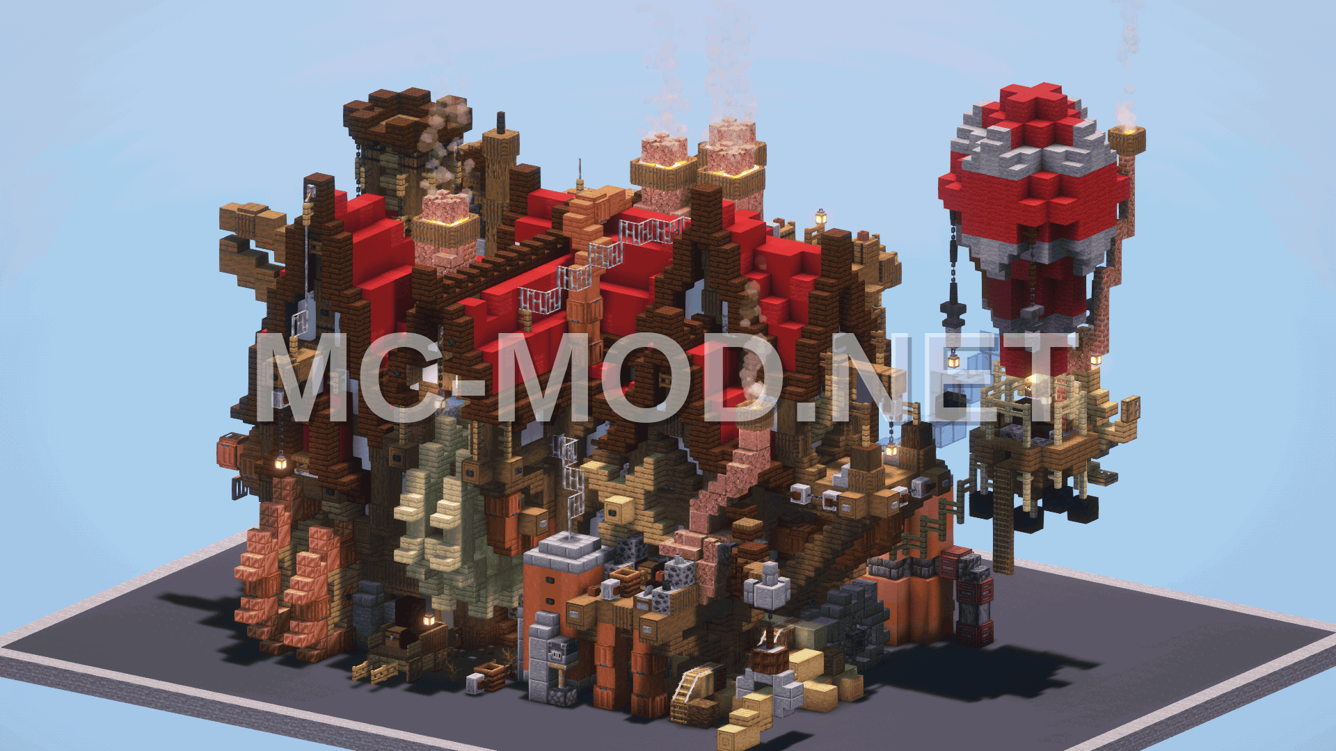 Steampunk Medieval Red House