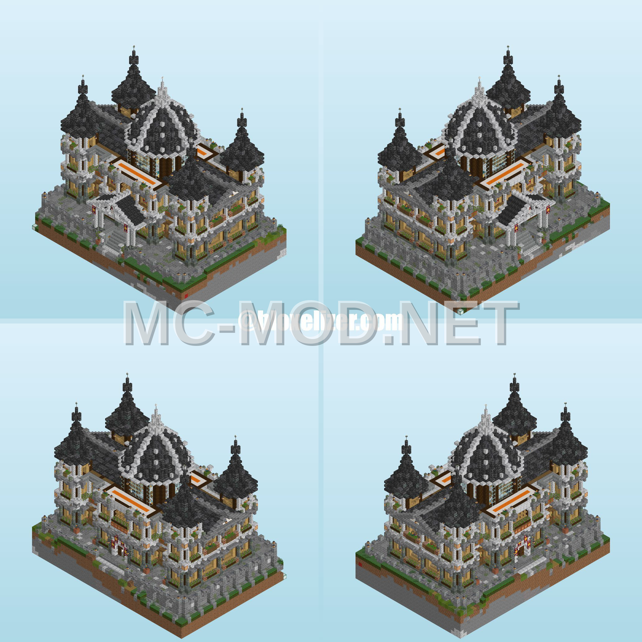 Stripped Spruce Town Hall Structure
