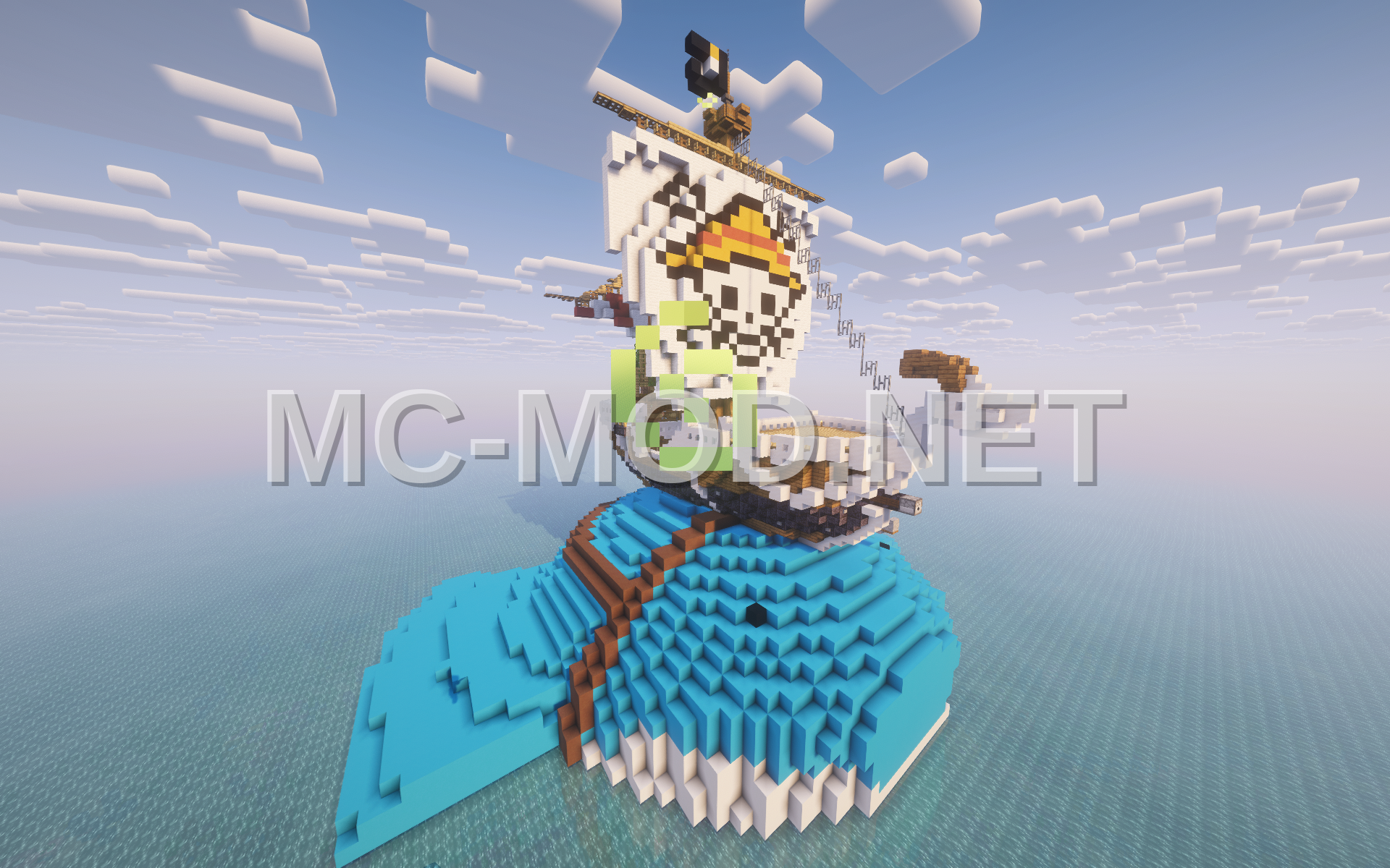 Pokemon Wailmer Carrying One Piece Going Merry Ship