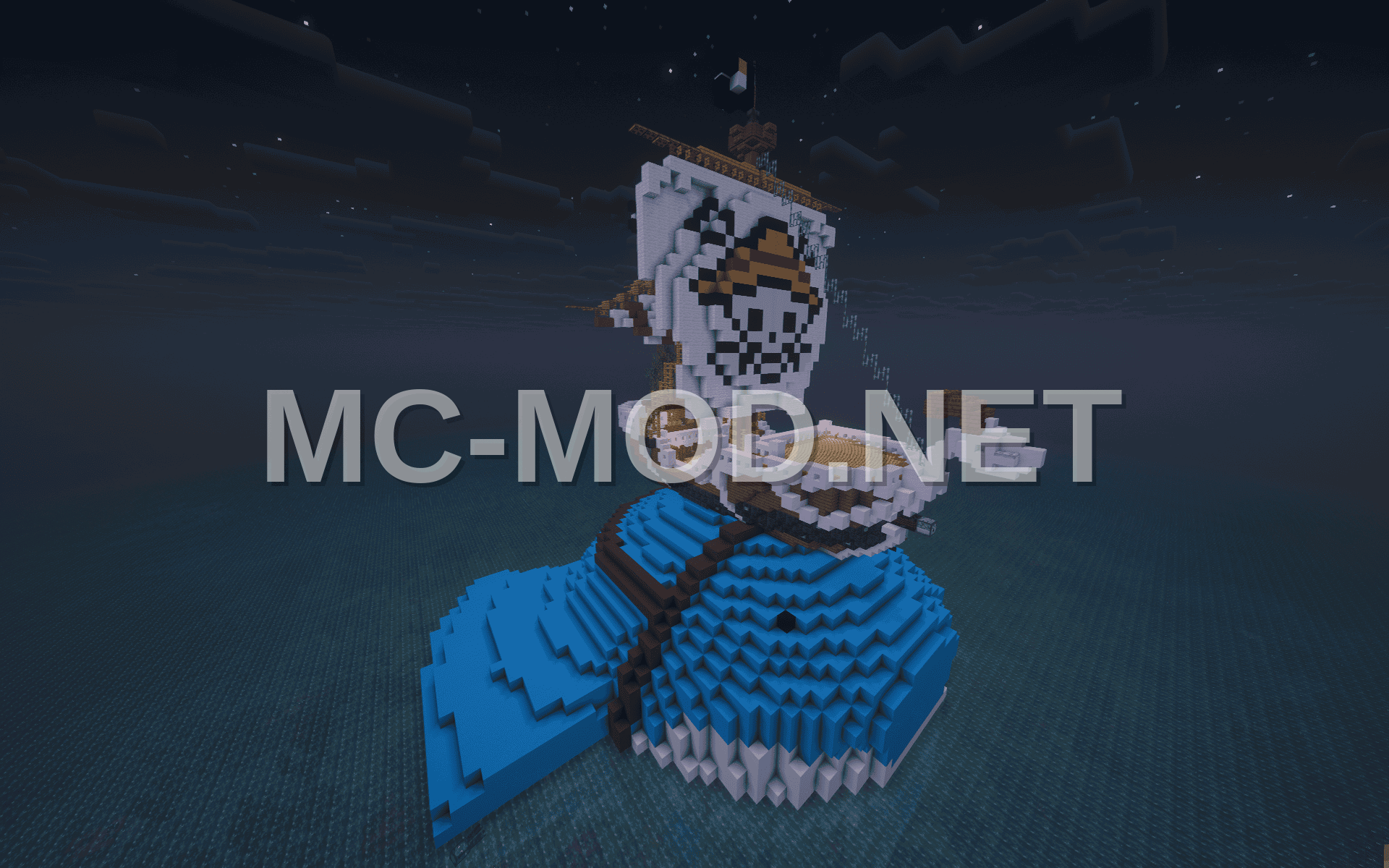 Pokemon Wailmer Carrying One Piece Going Merry Ship