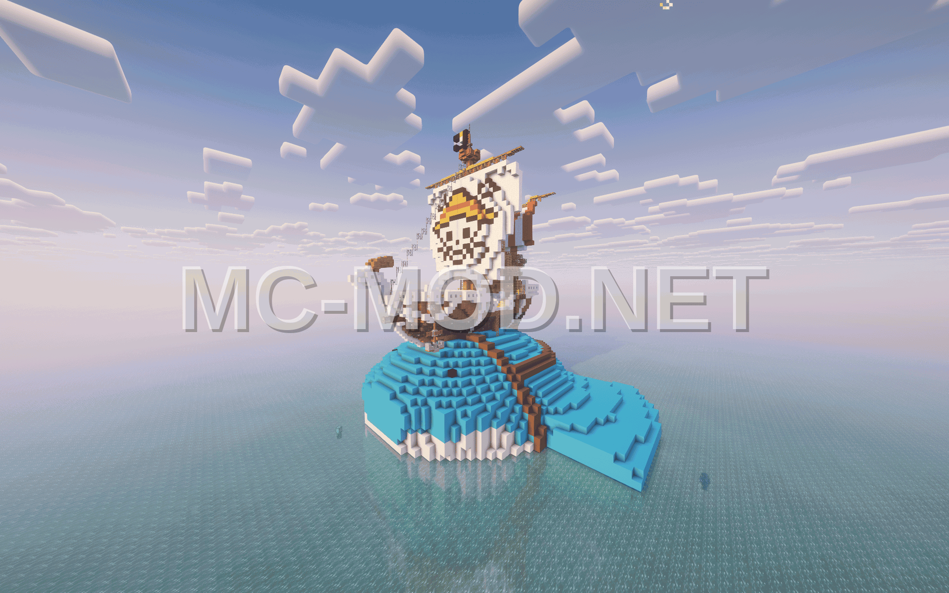 Pokemon Wailmer Carrying One Piece Going Merry Ship