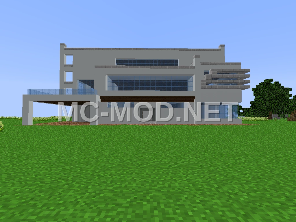 White Concrete Modern Mansion