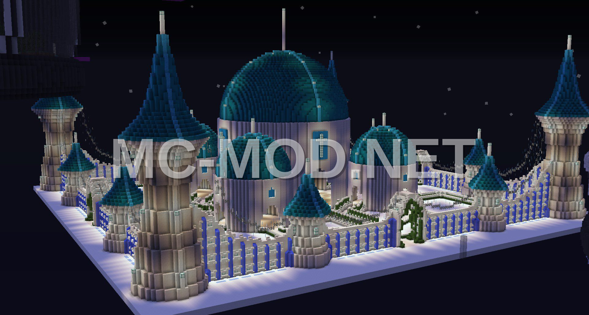 White Cyan Palace Walls