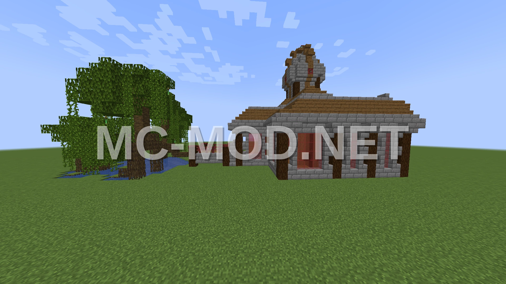Mysterious Witch House With Pond And Tower