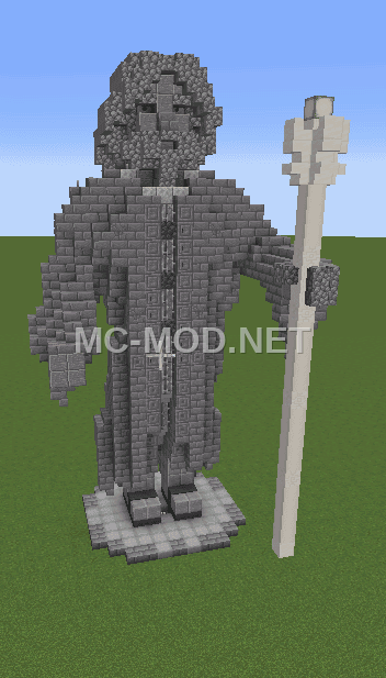 Stone Wizard Statue (Left Handed)