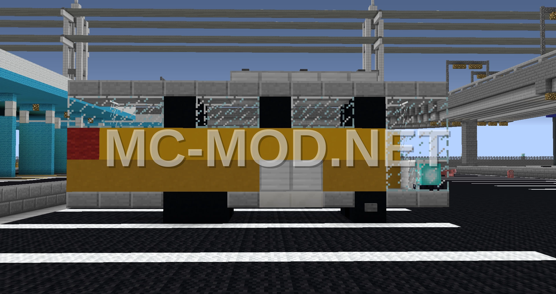 Yellow Minecraft Bus 6×4 Transport