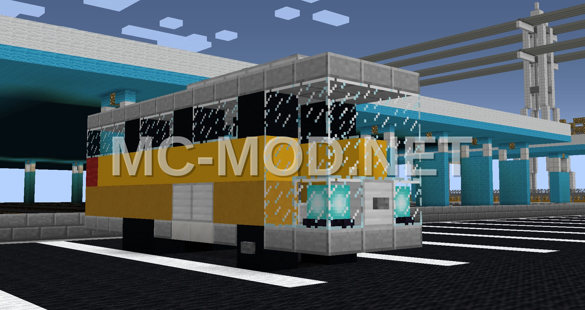 Yellow Minecraft Bus 6×4 Transport