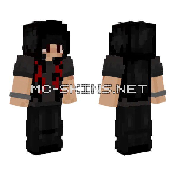 Black Hoodie With Red Accents