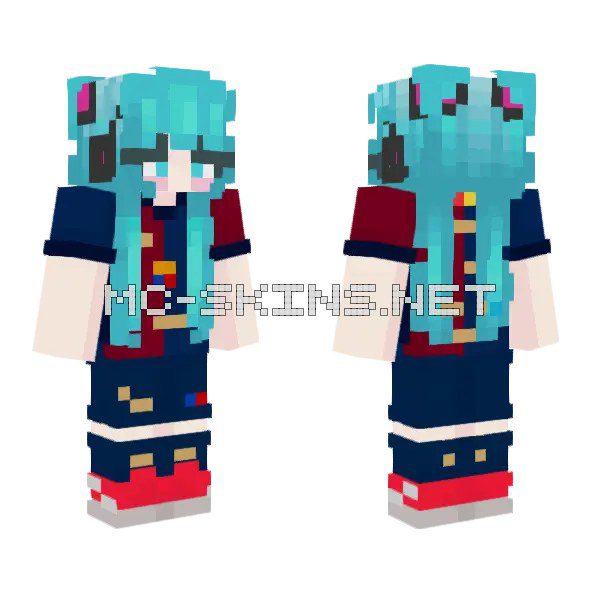 Blue Haired Schoolgirl Outfit