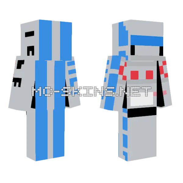 Blue Striped Robot