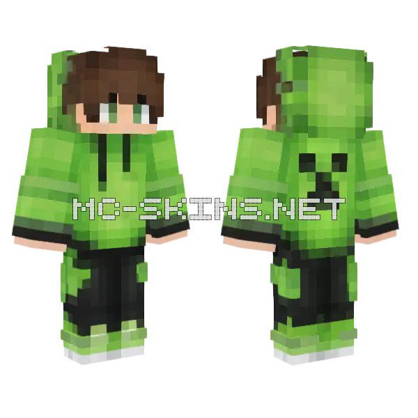 Green Creeper Hoodie Boy