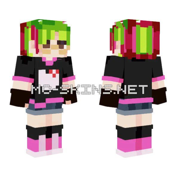 Pink and Green Hoodie Girl