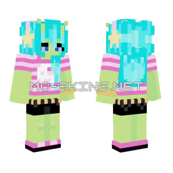 Teal Hair Alien Girl