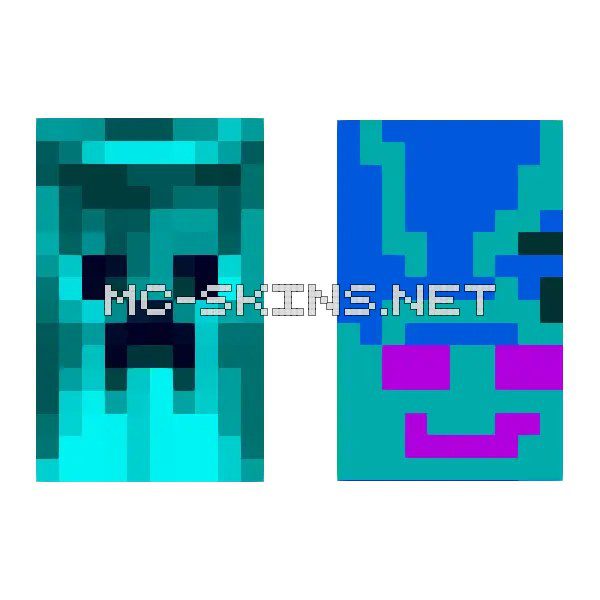 Cyan Creeper Face