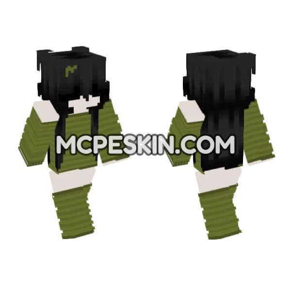 Dark Green Girl Skin