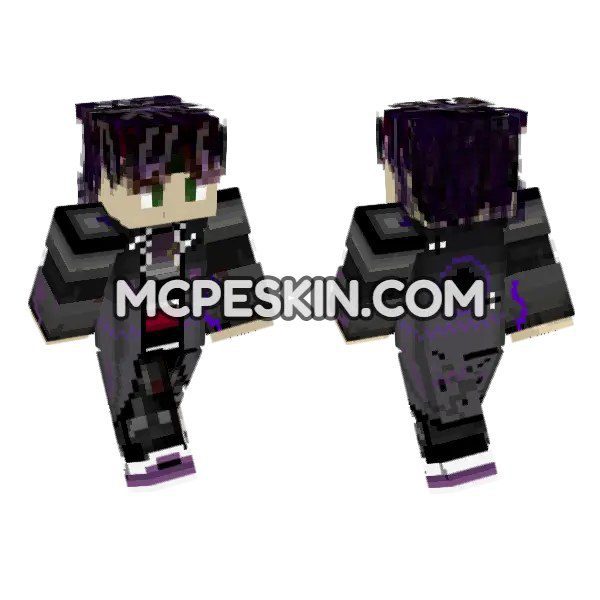 Dark Hoodie With Purple Accents