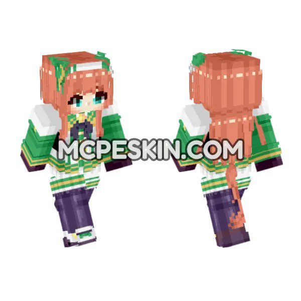 Green and White Maid Outfit