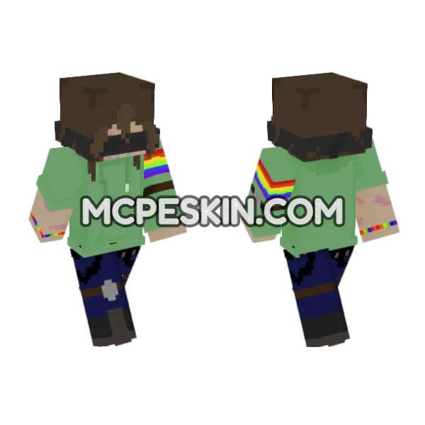 Green Hoodie Rainbow Pants