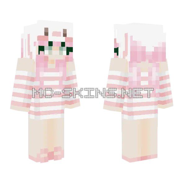 Pink Striped Dress Girl