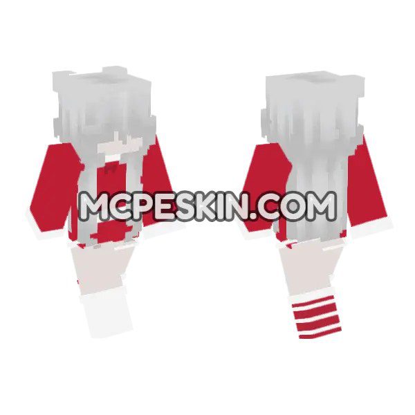 Red and White School Uniform