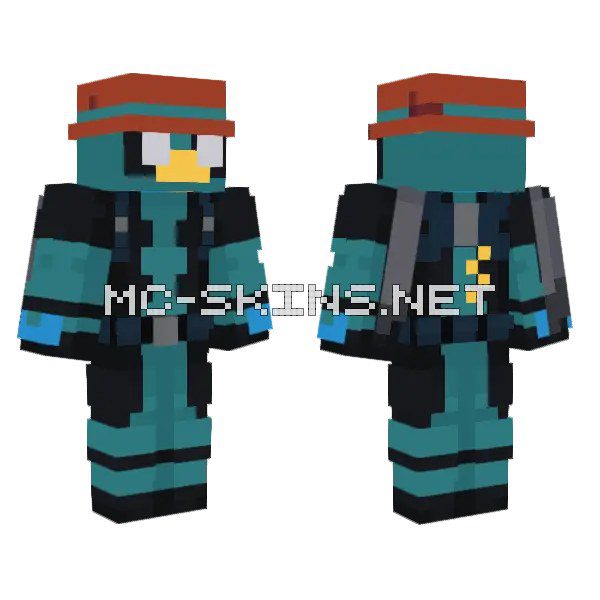 Teal and Black Mech Suit
