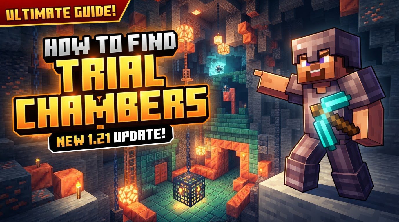 A player in diamond armor stands before an ancient-looking copper and tuff brick structure deep underground, holding a map with a distinct icon.