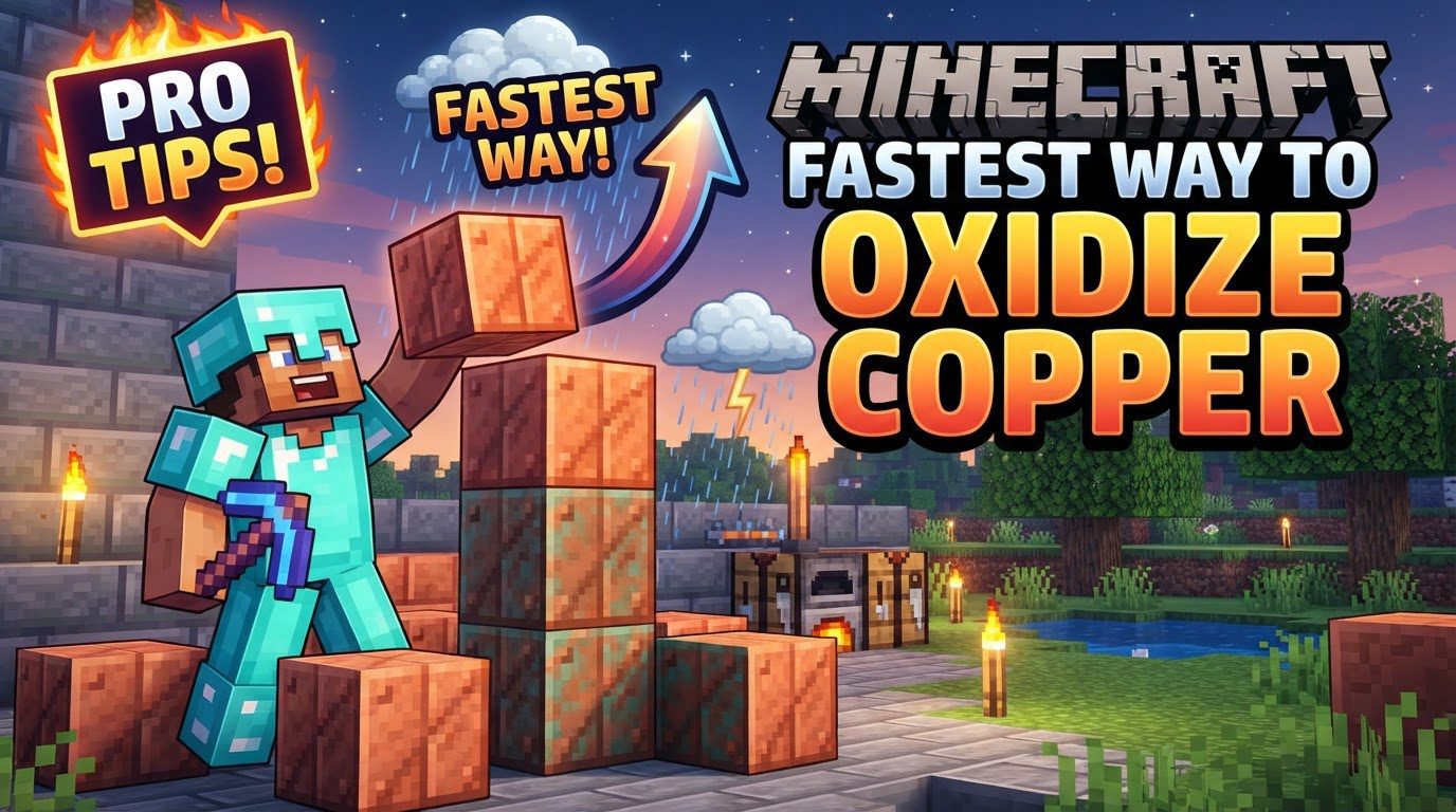 A vast grid of individual copper blocks spaced out in a large underground chamber, each block surrounded by air.