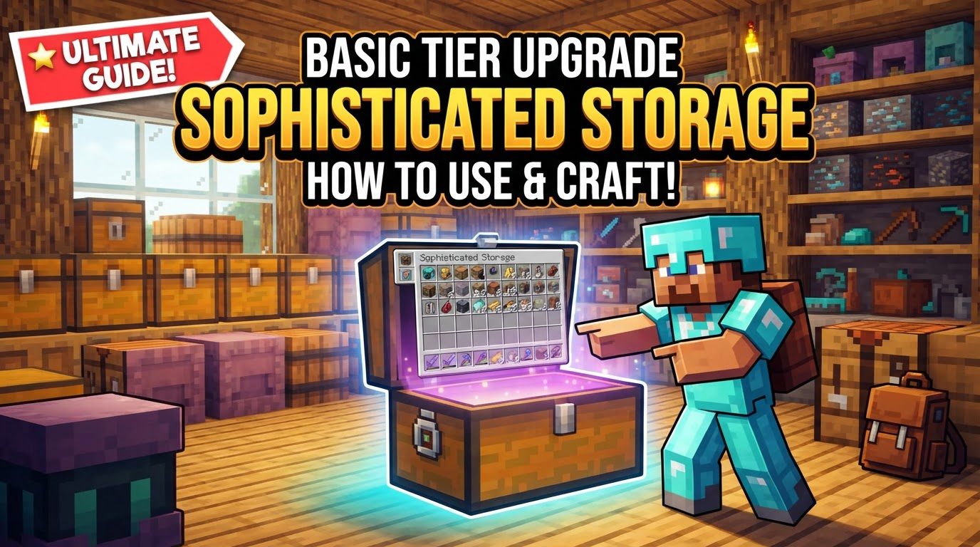 A row of Minecraft storage chests, progressing from a simple wooden chest to an opulent netherite chest, each larger and more ornate than the last, in a well-lit underground base.